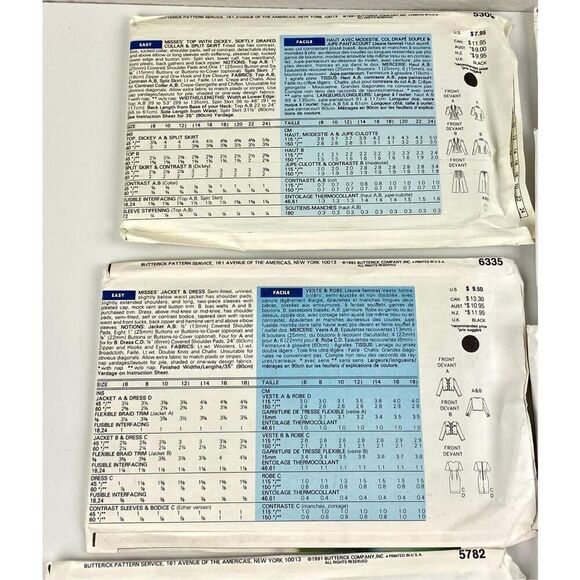 Vintage Lot of 10 Butterick Sewing Patterns Uncut Sizes 6-18 Leslie Fay DX1964 - Picture 5 of 7